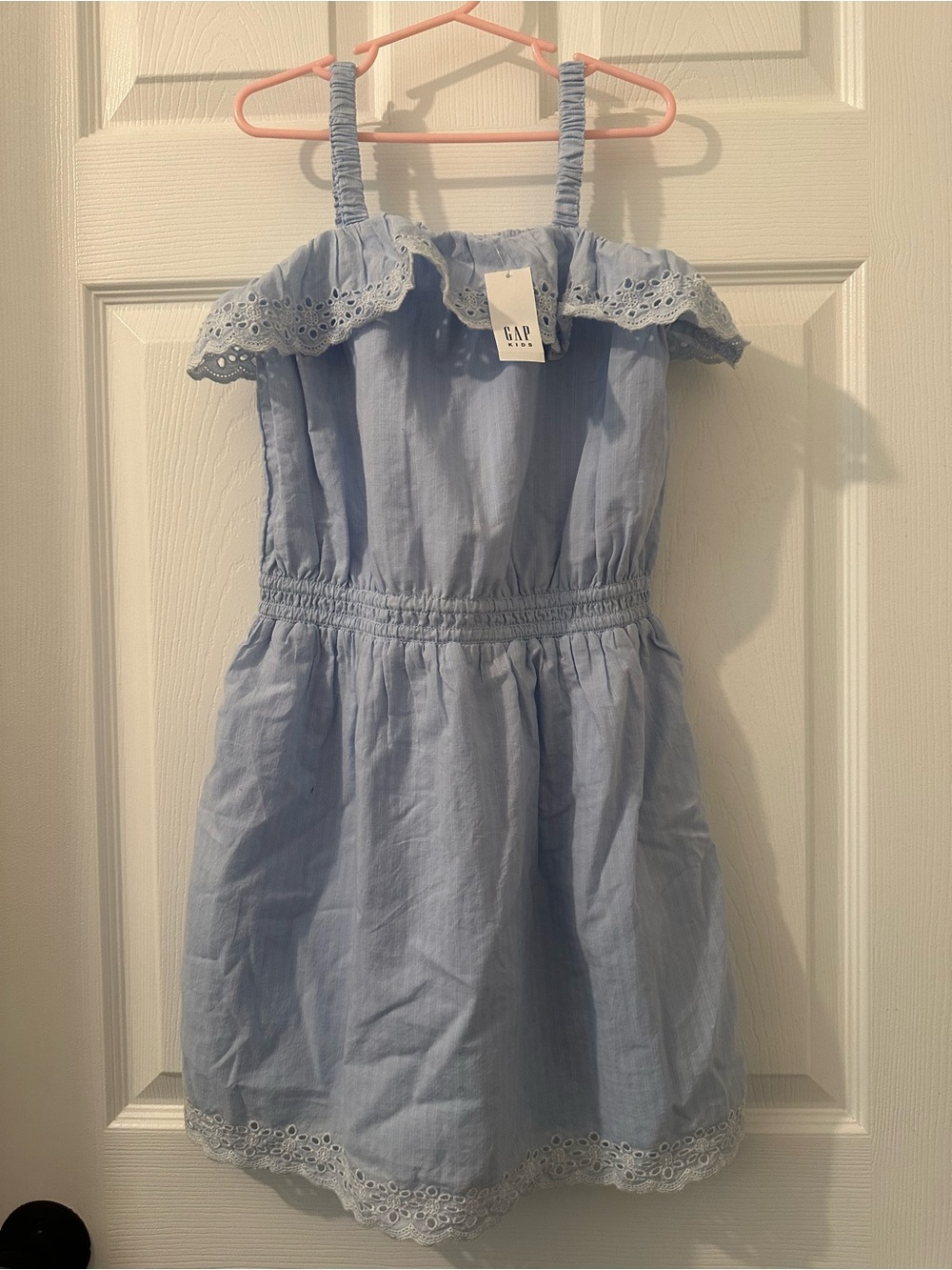 GAP Light Blue Eyelet Off-Shoulder Sundress